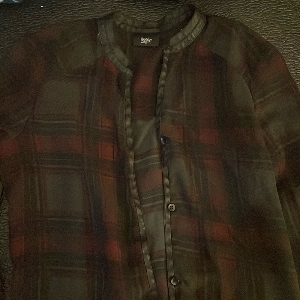 Small sheer plaid cardigan